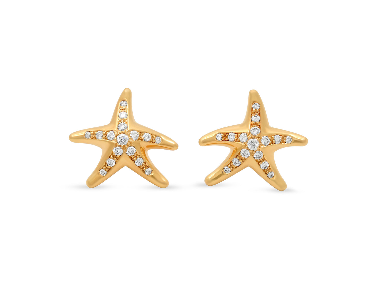 Tiffany & Co. Elsa Peretti 'Starfish' Diamond Earrings in 18K Gold