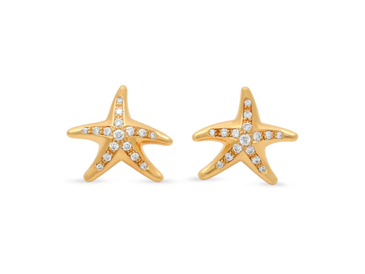Tiffany & Co. Elsa Peretti 'Starfish' Diamond Earrings in 18K Gold