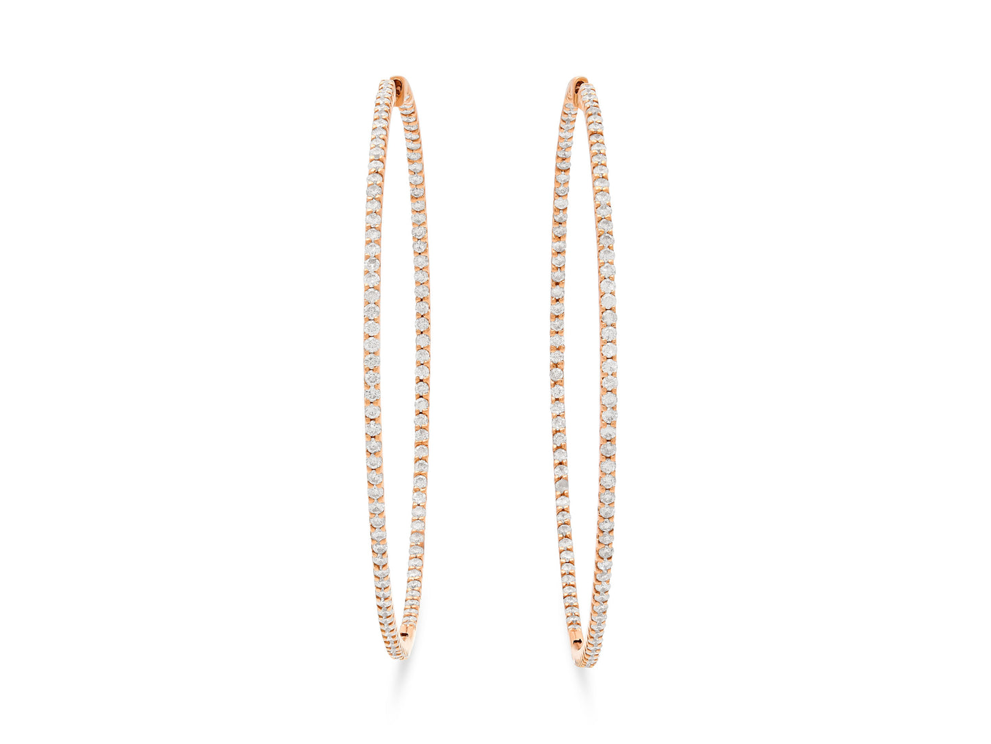 Diamond Hoop Earrings in 18K Rose Gold