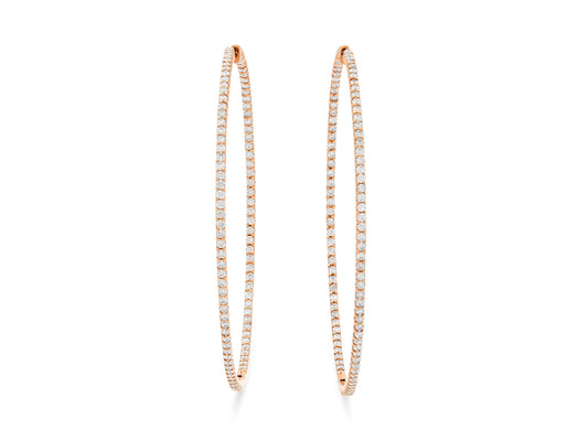 Diamond Hoop Earrings in 18K Rose Gold