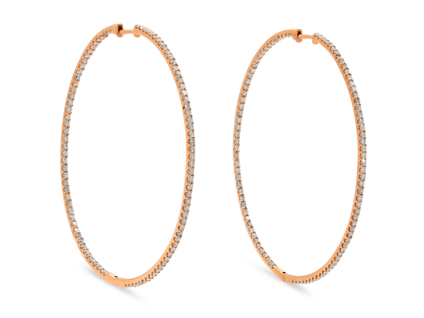 Diamond Hoop Earrings in 18K Rose Gold
