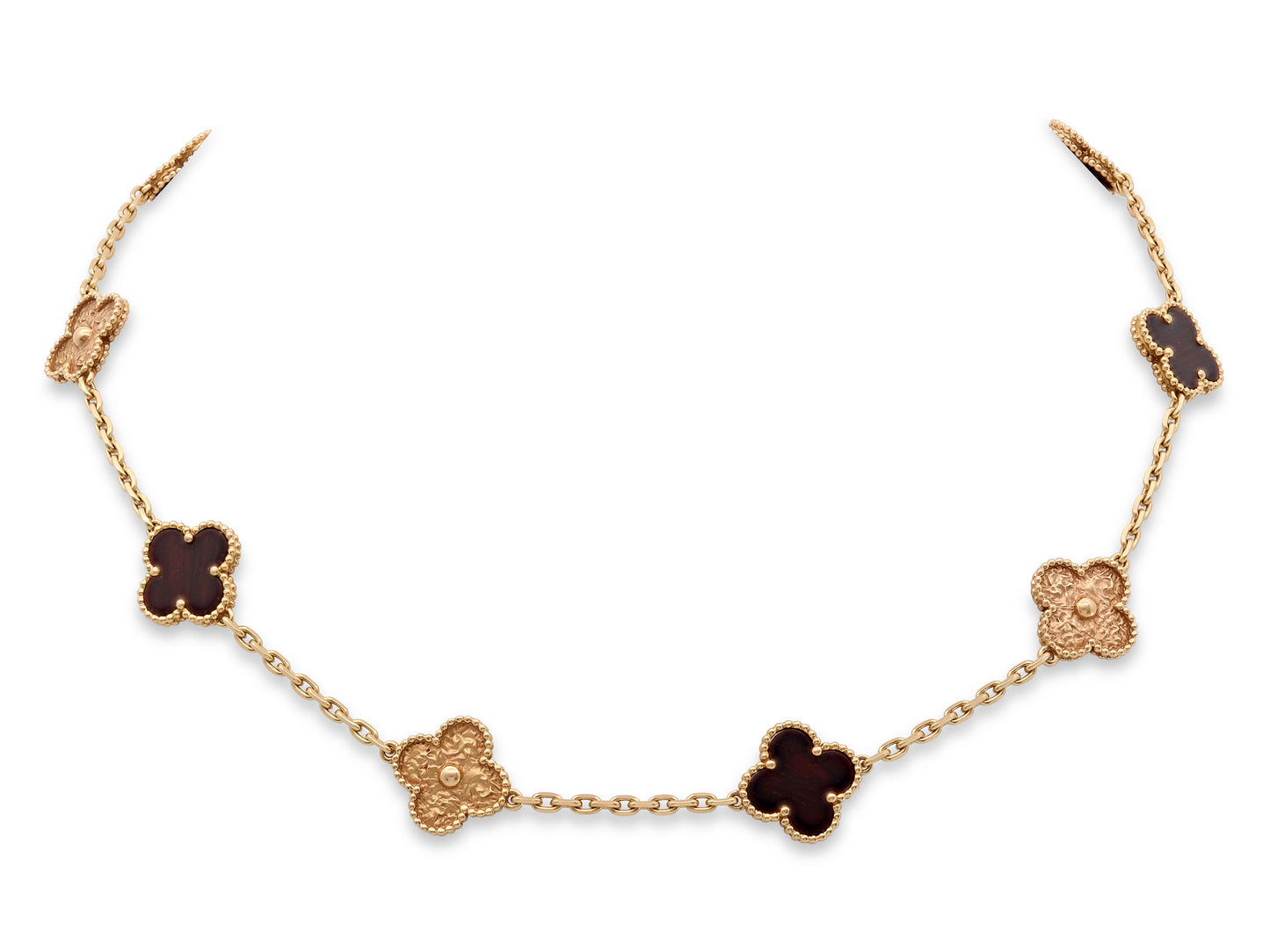 Van Cleef & Arpels 'Vintage Alhambra' Bois d'Amourette Necklace, 10 motifs, in 18K Rose Gold