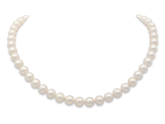 Mikimoto Pearl Necklace and Earrings Set in 18K White Gold