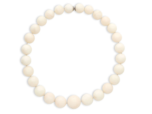 Pair of Nesting White Coral Bead Necklaces