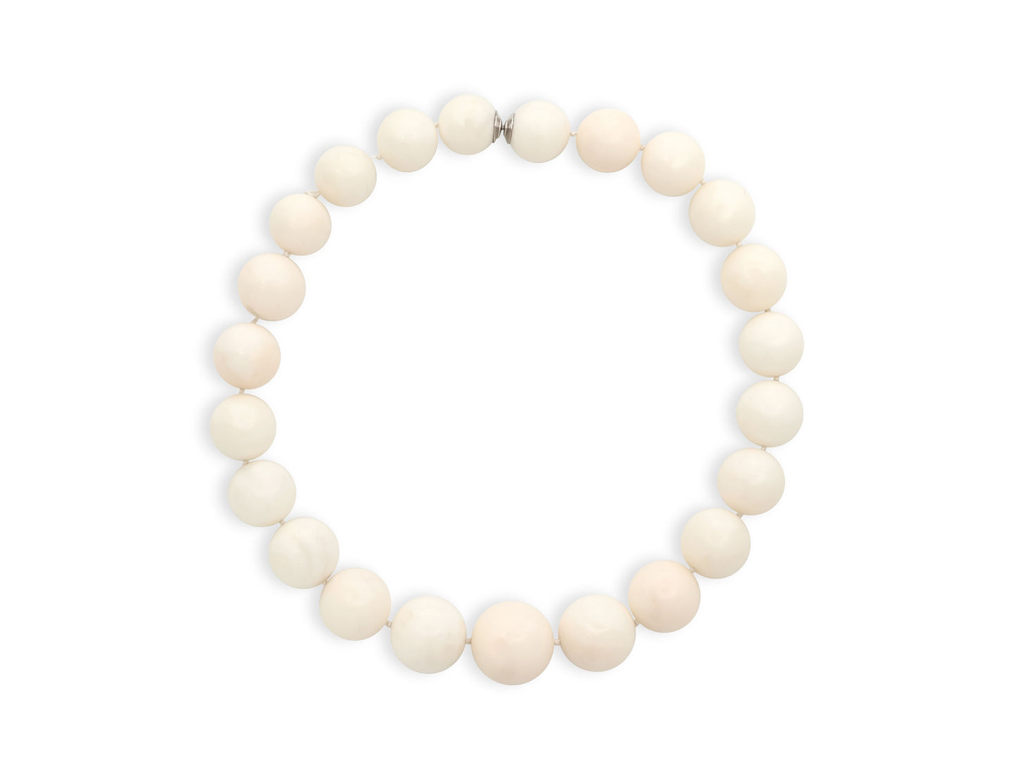 Pair of Nesting White Coral Bead Necklaces