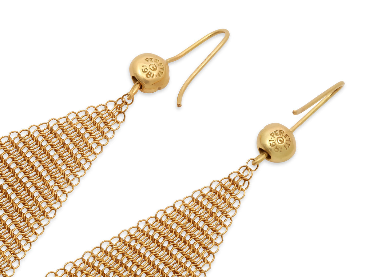 Tiffany & Co. Elsa Peretti 'Mesh' Earrings in 18K Gold