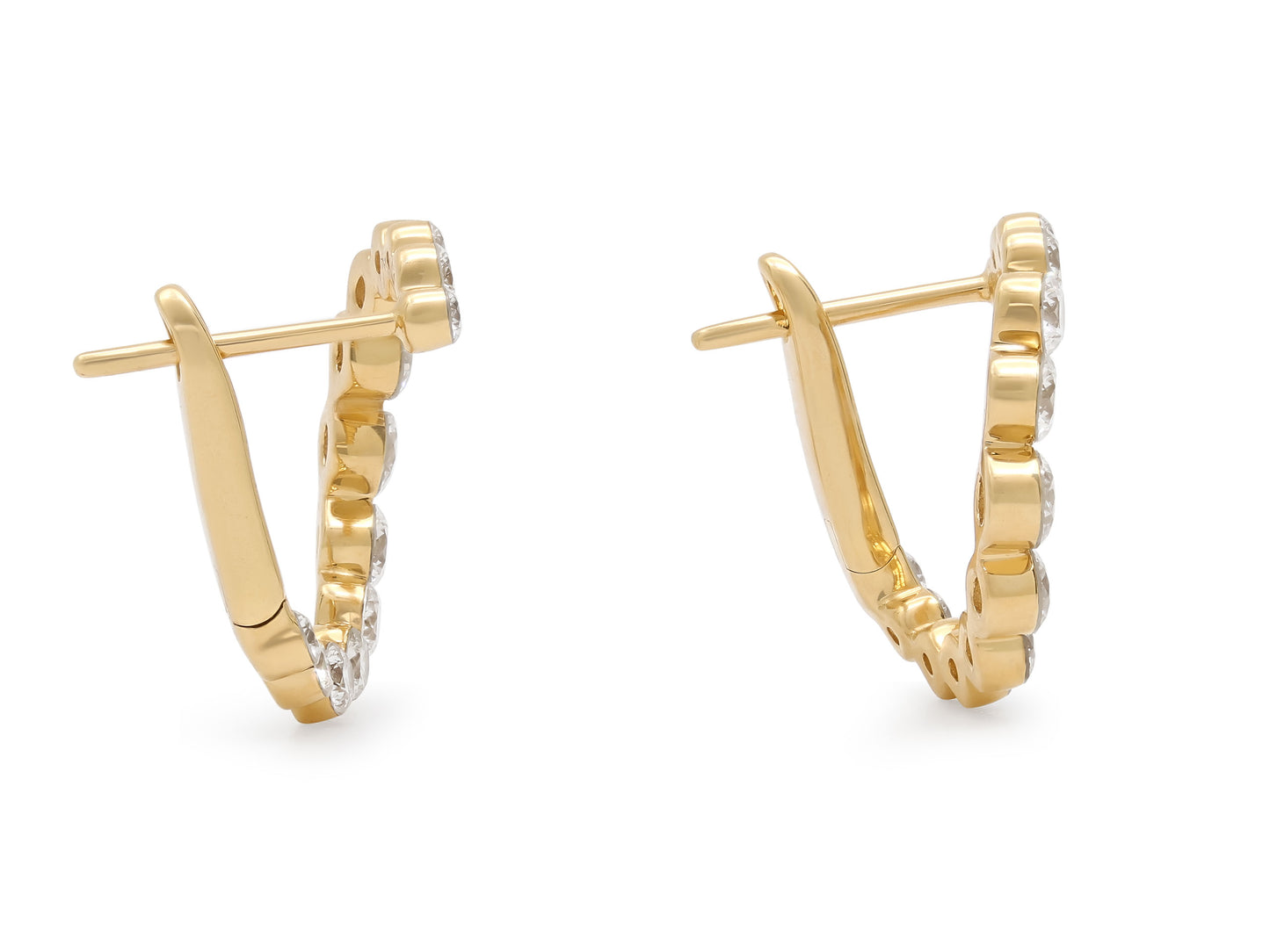 Front Back Diamond Earrings in 18K Yellow Gold