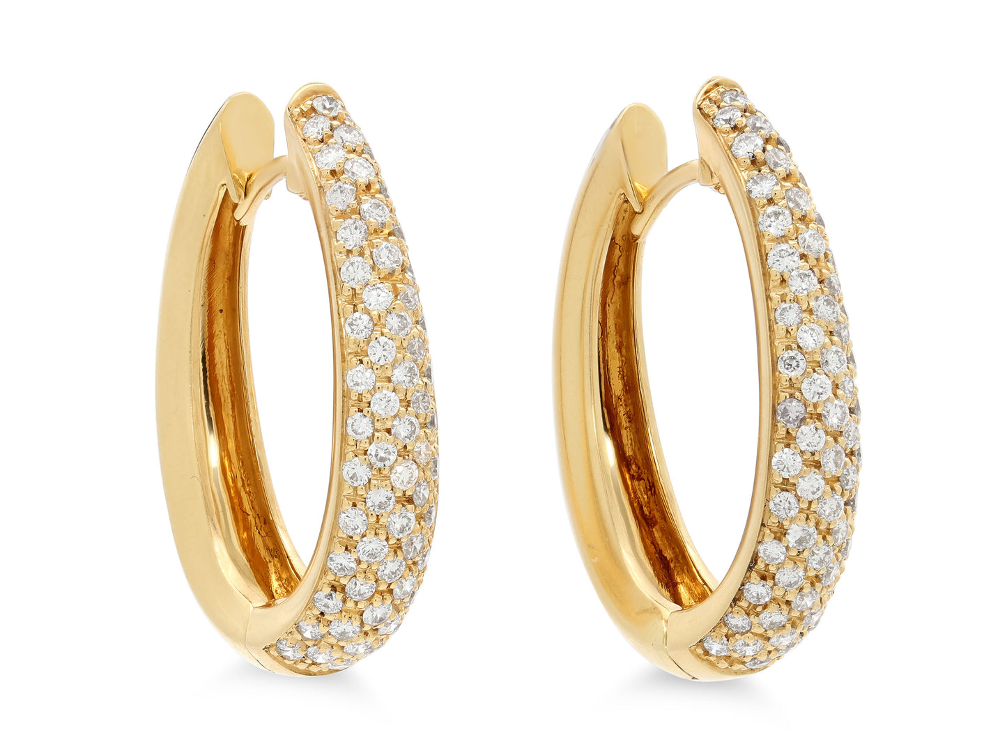 Diamond Hoop Earrings in 18K Gold