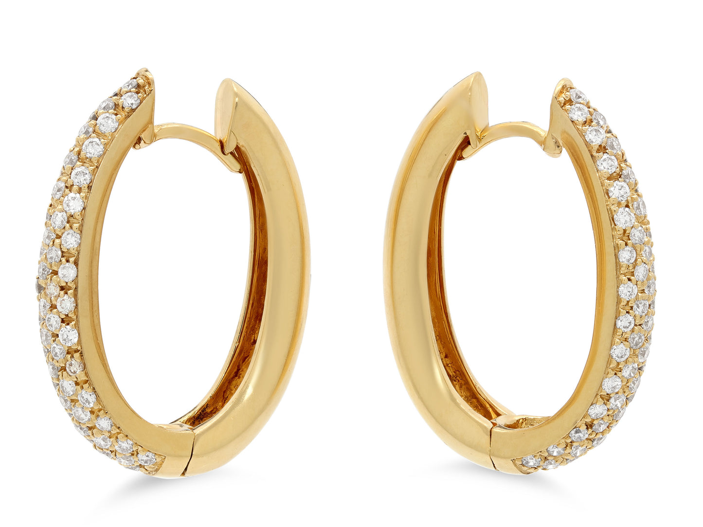 Diamond Hoop Earrings in 18K Gold