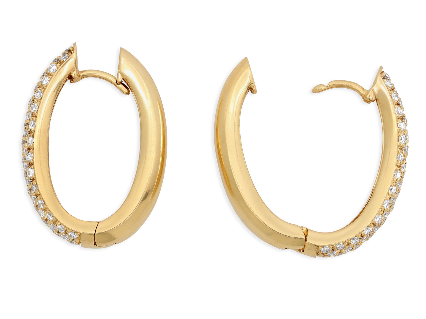 Diamond Hoop Earrings in 18K Gold