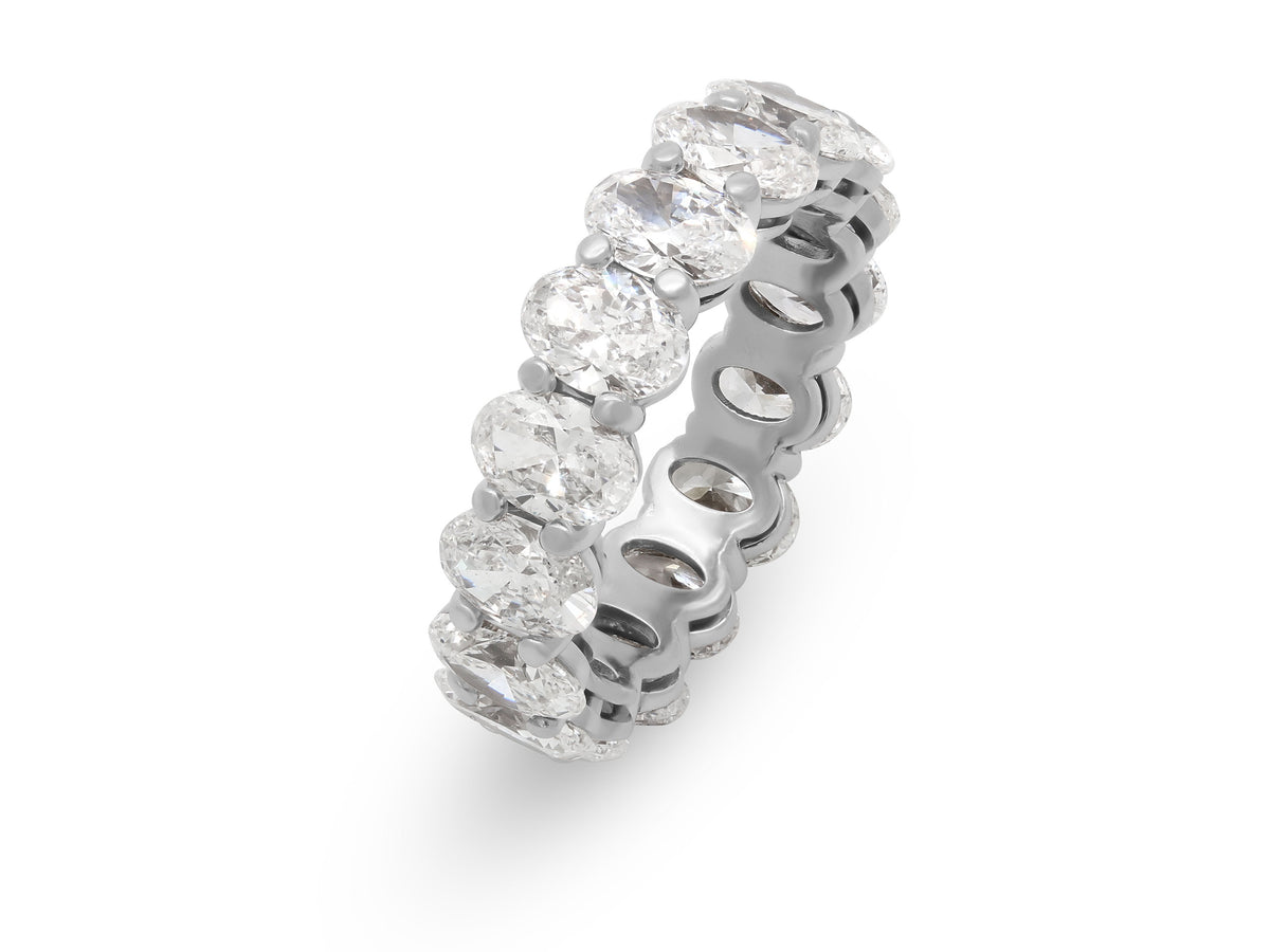 Oval Diamond Eternity Band, 6.00 total carats, in Platinum
