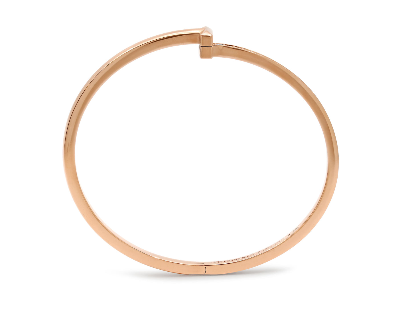 Tiffany & Co. 'Tiffany T' Narrow Diamond Hinged Bangle in 18K Rose Gold