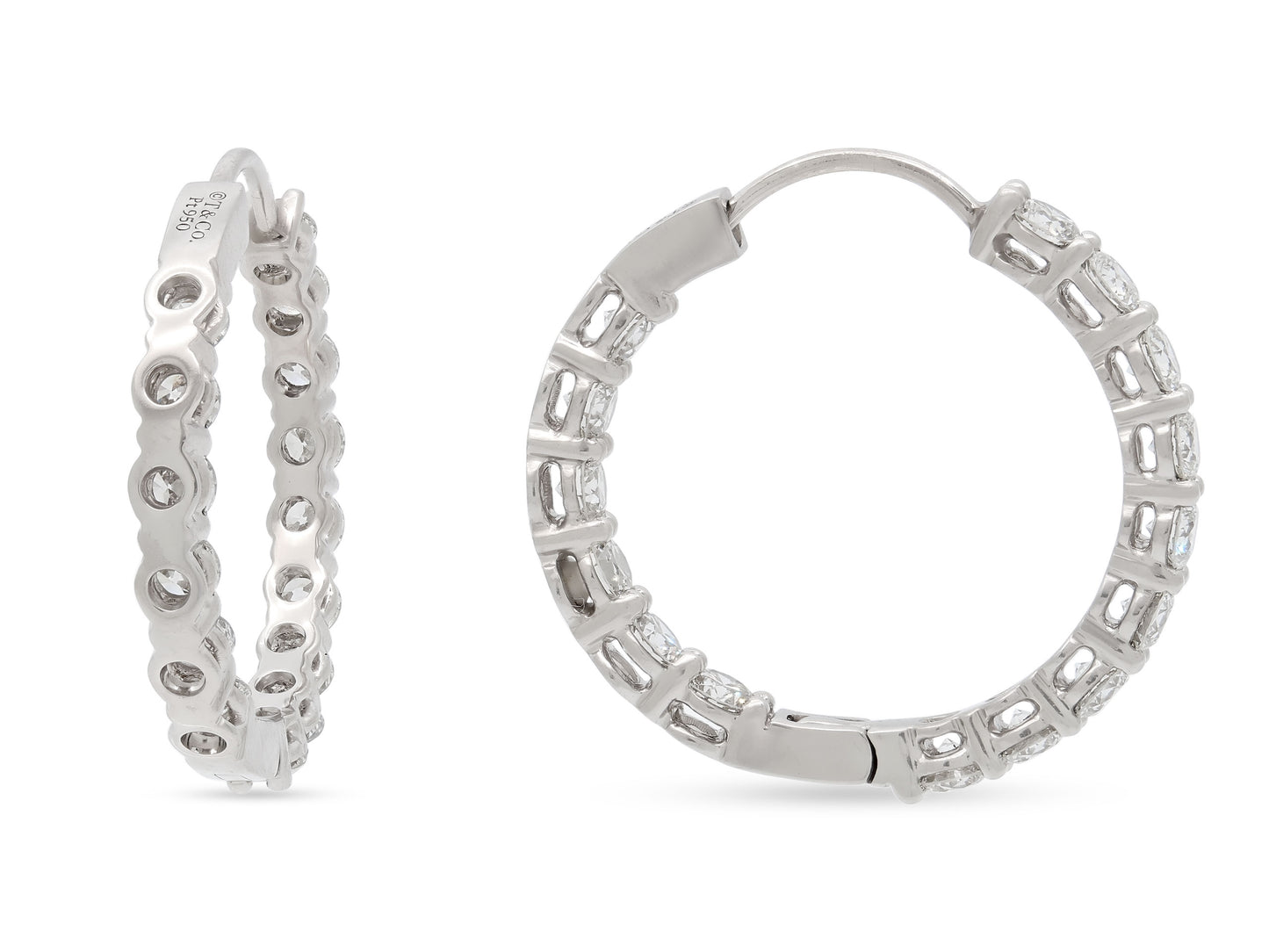 Tiffany & Co. Diamond Hoop Earrings in Platinum