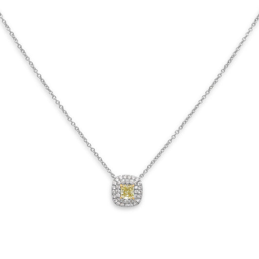 Tiffany & Co. Yellow Diamond 'Soleste' Pendant Necklace in Platinum