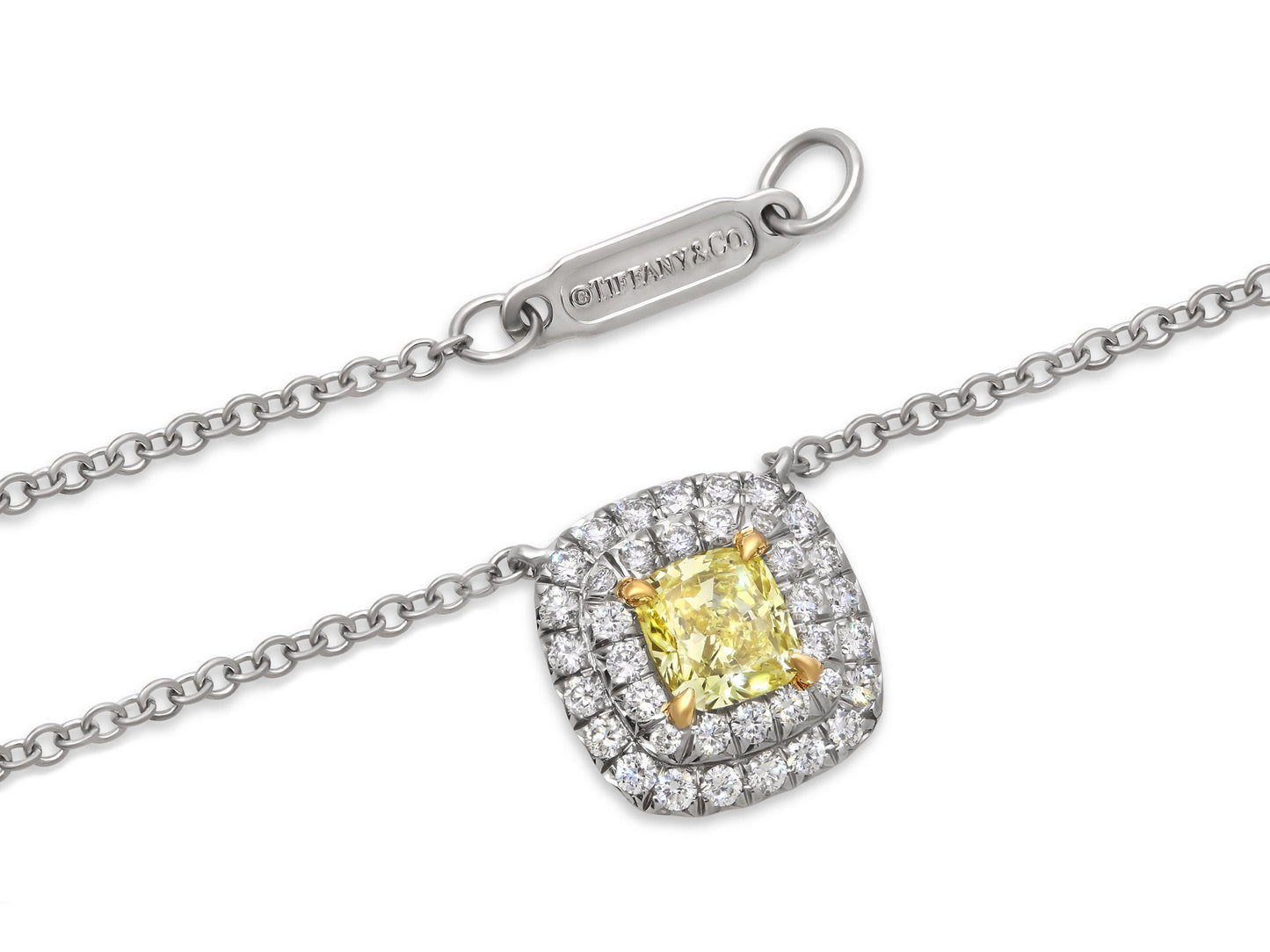 Tiffany & Co. Yellow Diamond 'Soleste' Pendant Necklace in Platinum