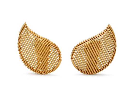 Tiffany & Co. Paloma Picasso Leaf Earrings in 18K Gold