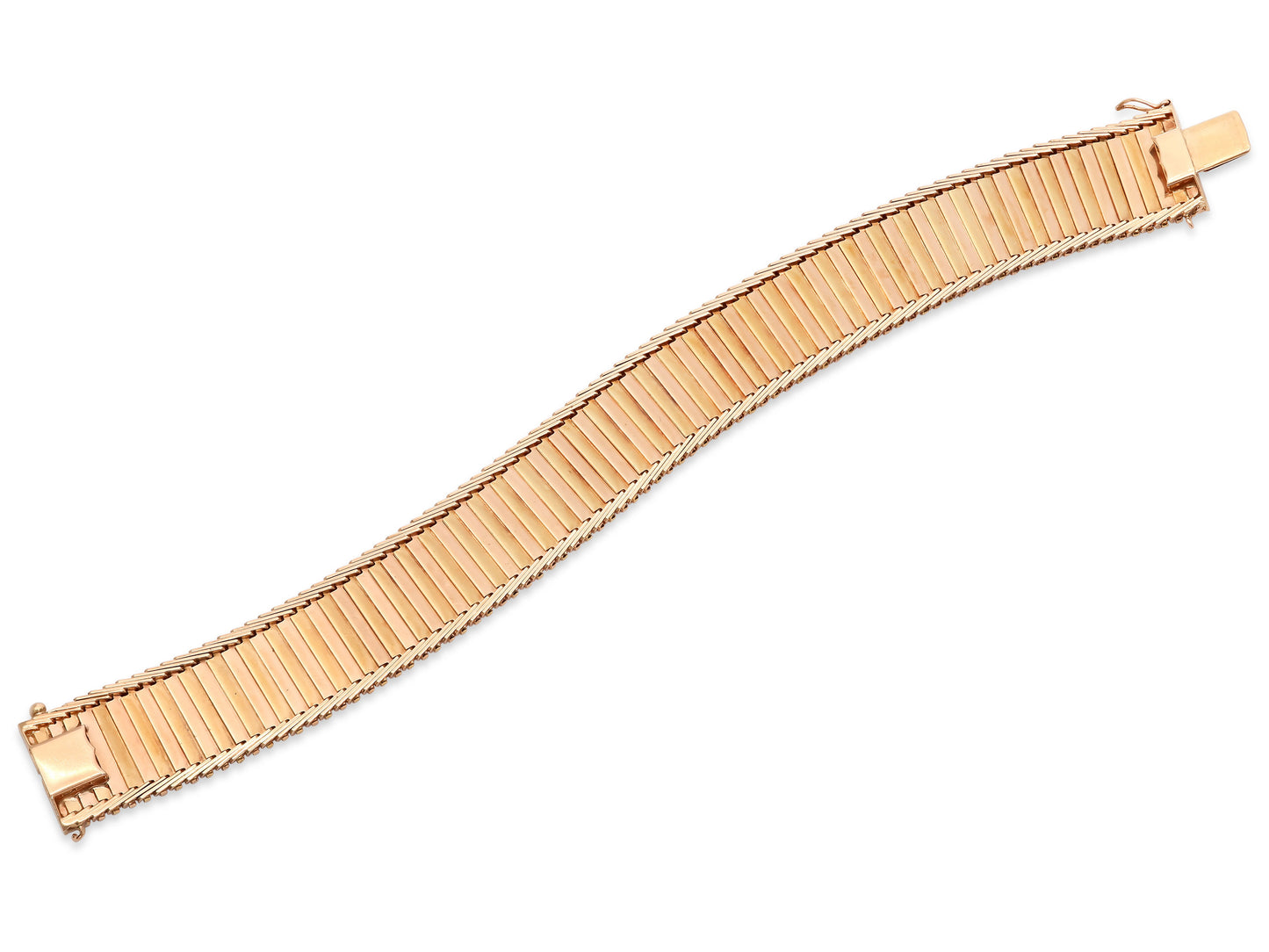 Scalloped Link Bracelet in 18K Rose and Yellow Gold