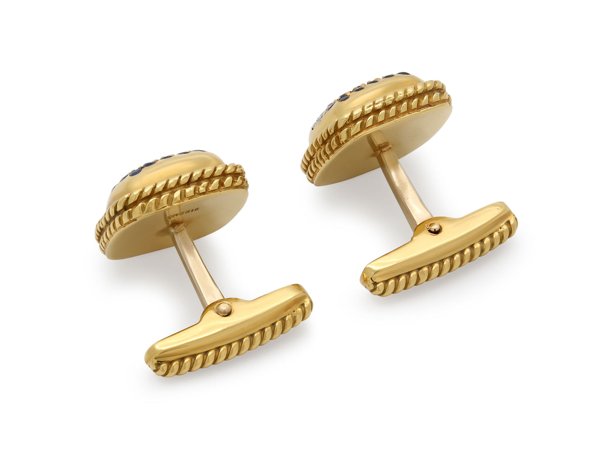 Ruby, Diamond and Sapphire Cufflinks in 18K Gold, by Cassis