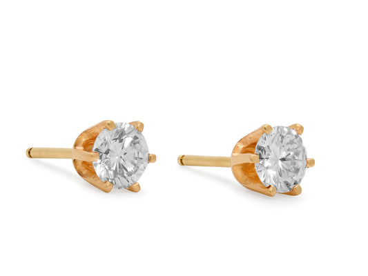 Diamond Stud Earrings, 1.00 total carat, in 18K Gold
