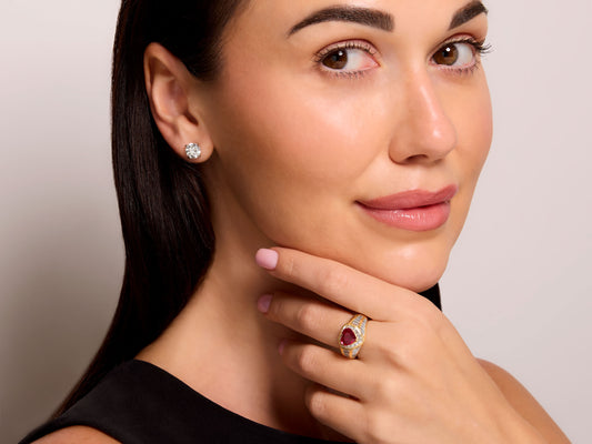 Heart-Shape Burma Ruby and Diamond Ring in 18K Gold by Picchiotti