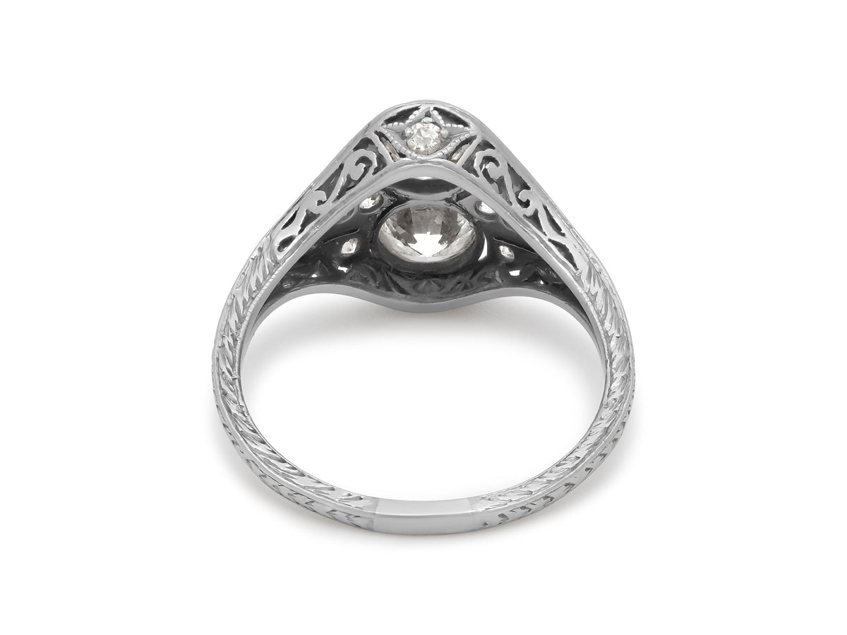 Art Deco Two Stone Diamond Ring in Platinum