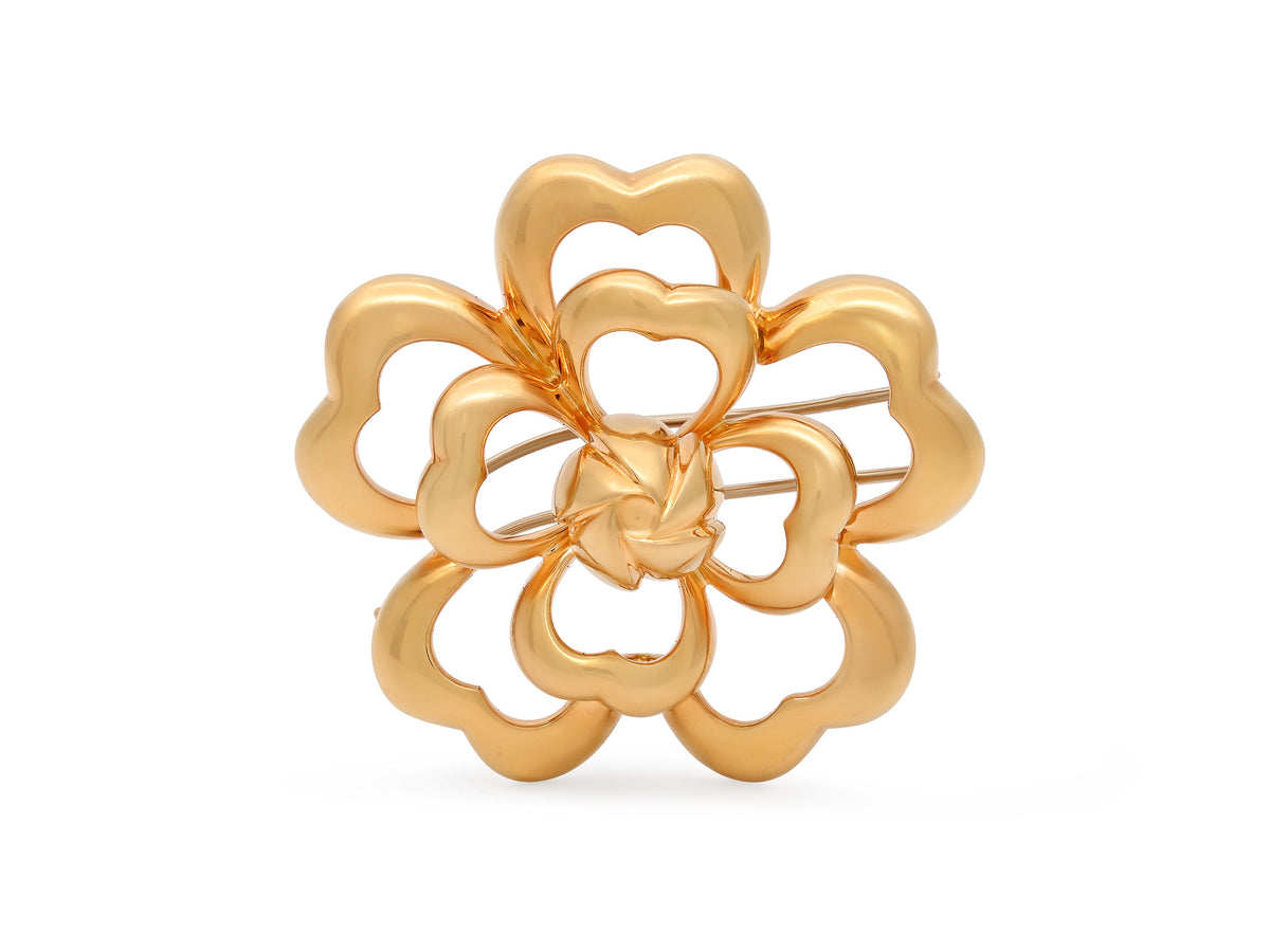 Chanel 'Camélia' Brooch in 18K Gold