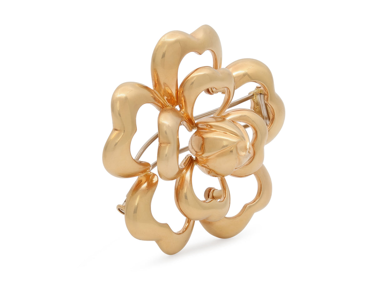 Chanel 'Camélia' Brooch in 18K Gold