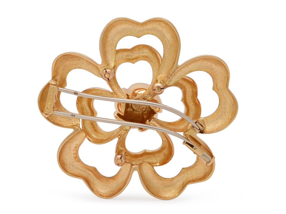 Chanel 'Camélia' Brooch in 18K Gold