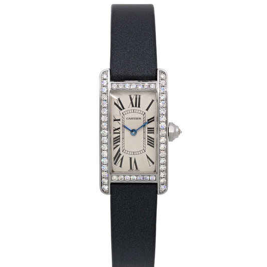 Cartier 'Tank Américaine' Diamond Watch in 18K White Gold