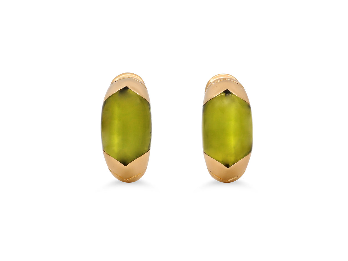 Bulgari 'Tronchetto' Peridot Earrings in 18K Gold