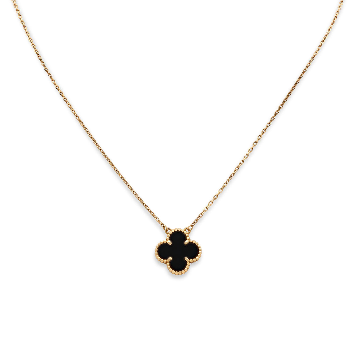 Van Cleef & Arpels 'Vintage Alhambra' Onyx Pendant, in 18K Gold