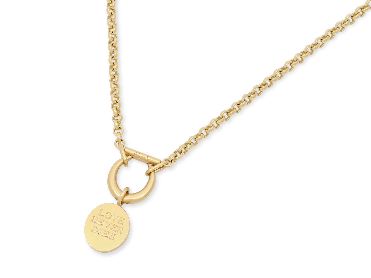 Cece 'Skeleton Lovers' Enamel Charm with Horseclip Diamond Necklace, Small, in 18K Gold