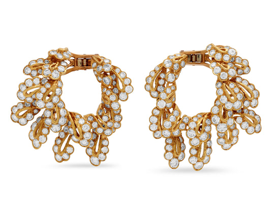 Van Cleef & Arpels Diamond Wreath Earrings in 18K Gold