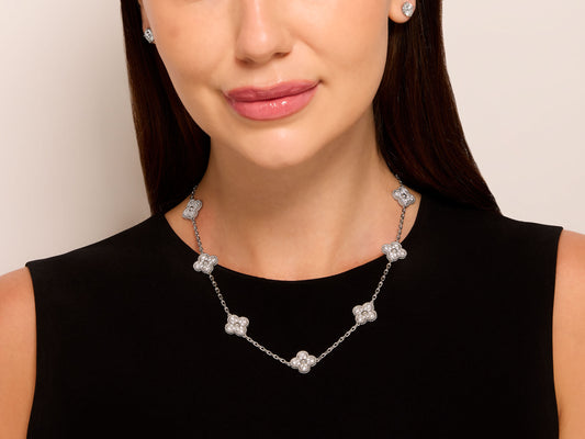 Van Cleef & Arpels 'Vintage Alhambra' Diamond Necklace, 10 Motifs, in 18K White Gold