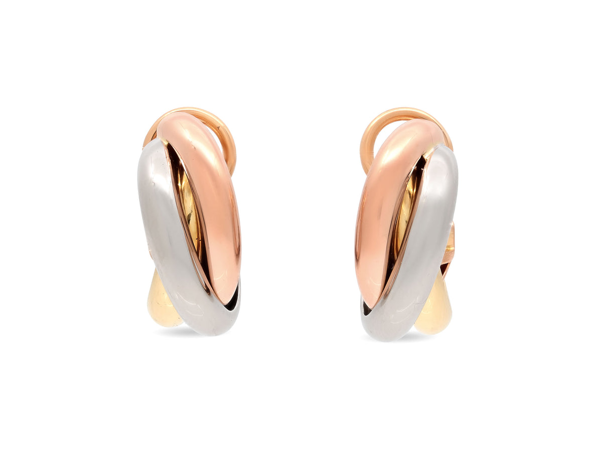 Cartier 'Trinity' Earrings in Tri-Color 18K Gold