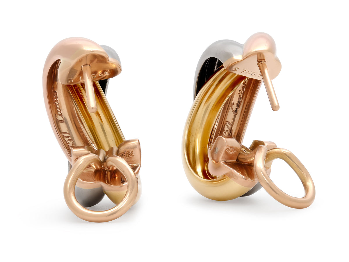 Cartier 'Trinity' Earrings in Tri-Color 18K Gold