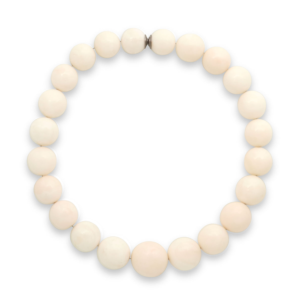 White Coral Bead Necklace, 16.5 Inches