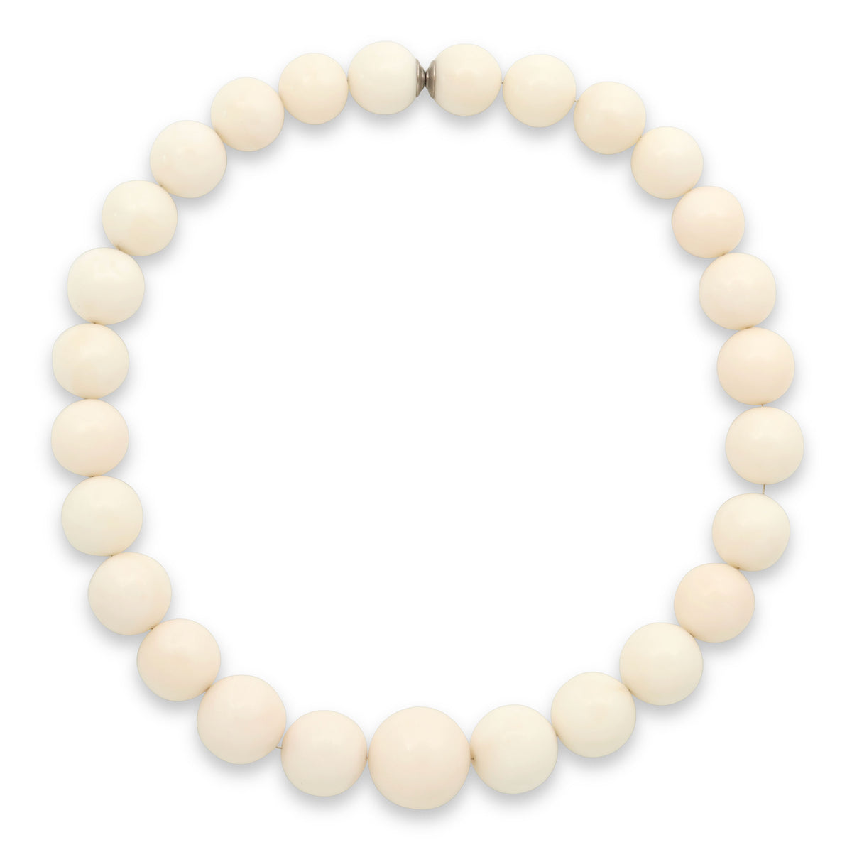 White Coral Bead Necklace, 19 Inches