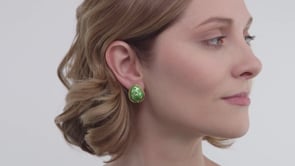 Tiffany & Co Schlumberger Green Blue Enamel Diamond Earrings