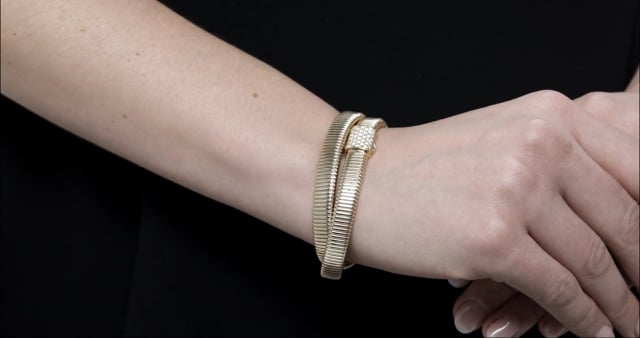 Louis Vuitton Damier Azur Double Wrap Bracelet - Brass Wrap