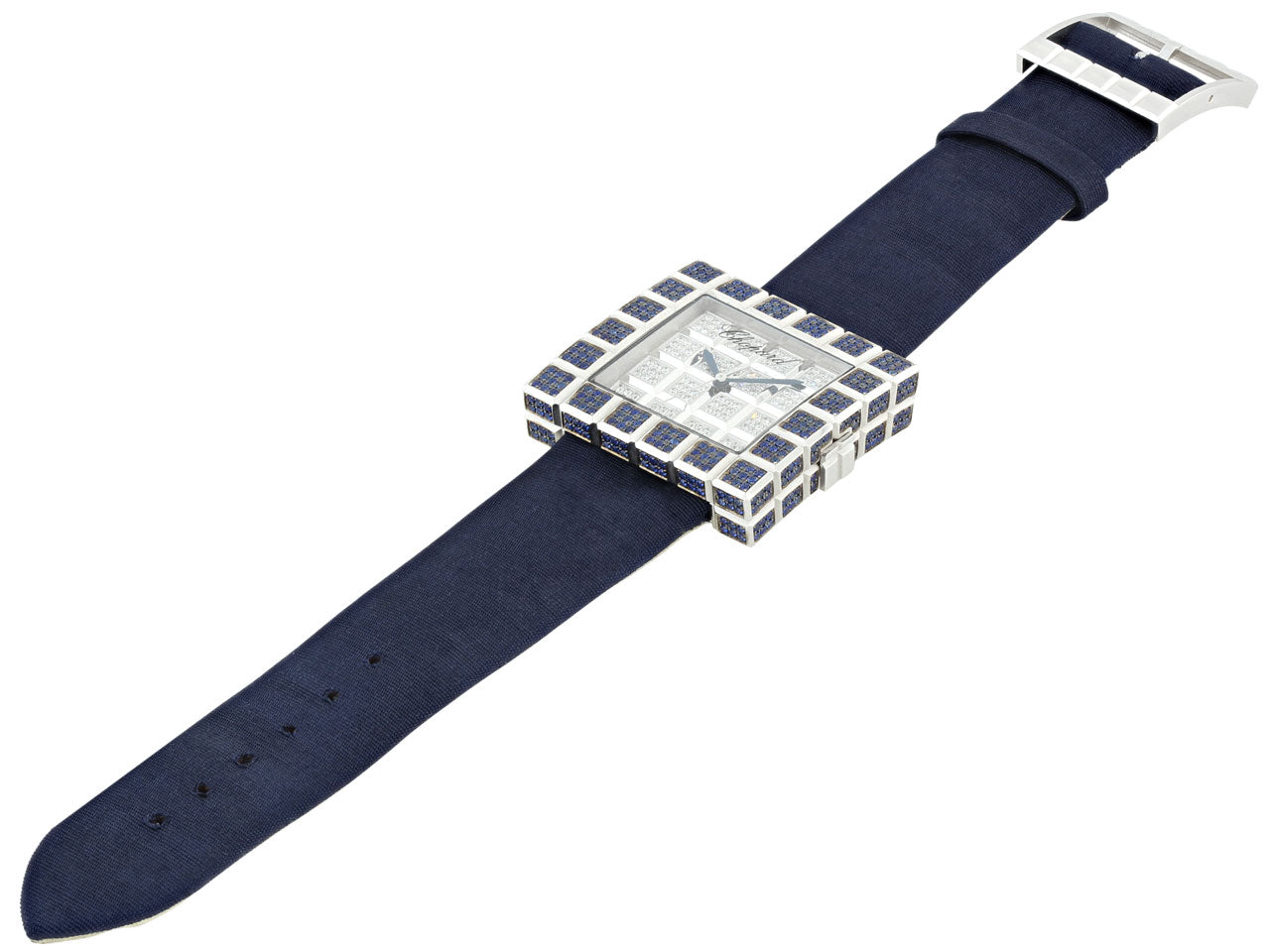 Chopard Diamond and Sapphire 'Ice Cube' Watch in 18K
