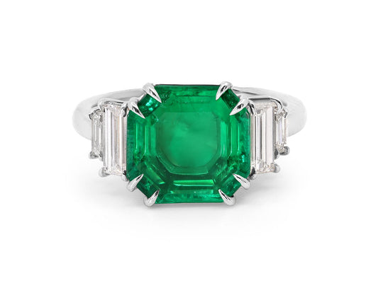 Beladora 'Bespoke' Colombian Emerald, 2.71 carat, and Diamond Ring in Platinum
