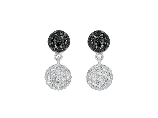 Rhonda Faber Green Small 'Diamond Dot' Earrings in 18K White Gold