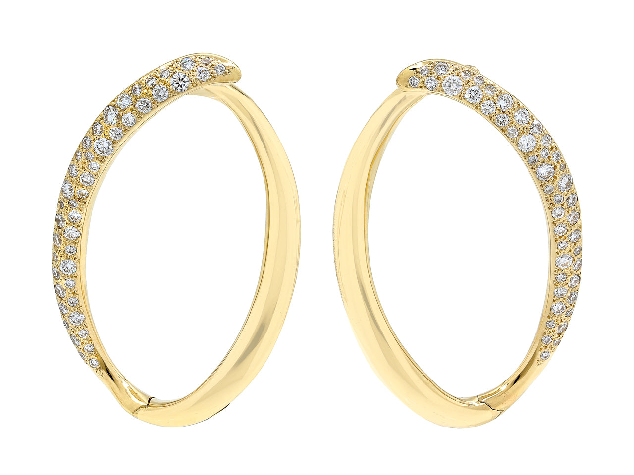 Diamond Loop Earrings in 18K Gold, by Beladora