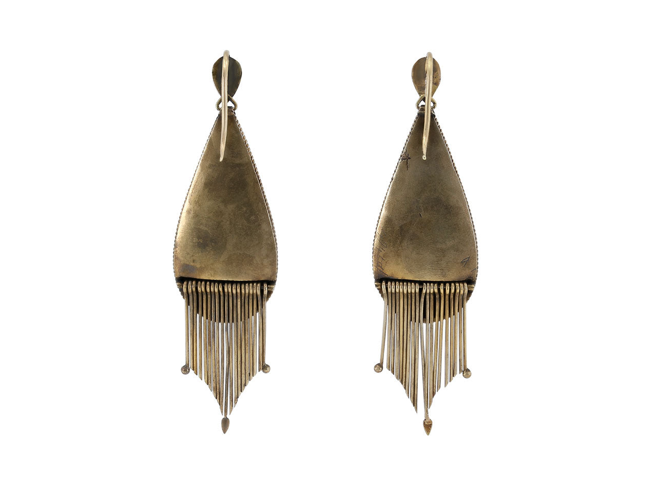 Antique Victorian Garnet Drop Earrings in 12K Gold