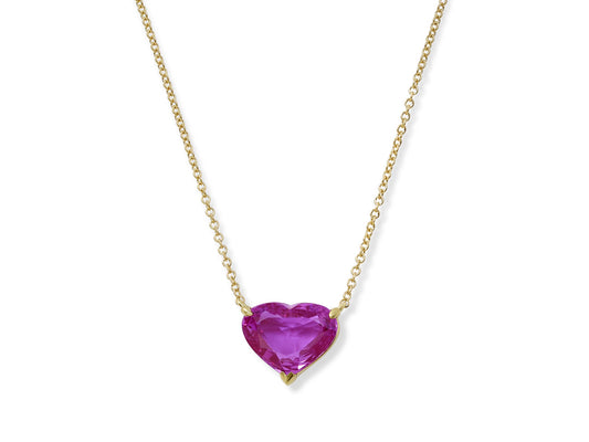 Beladora 'Bespoke' Heart-shape Pink Sapphire, 2.72 carats No Heat, Pendant in 18K Gold