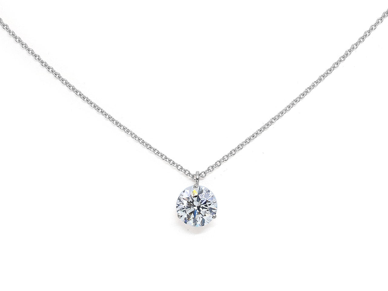 Diamond Solitaire Pendant, 3.13 carats H/VS-1, in Platinum