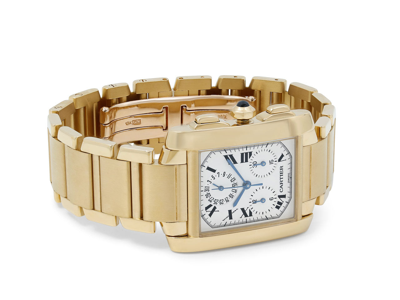 Cartier 'Tank Française Chronoflex' Watch in 18K Gold