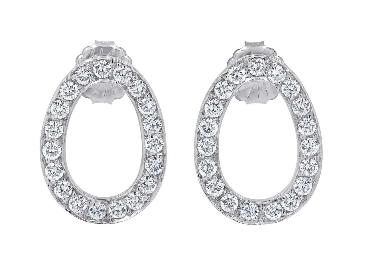 Beladora 'Bespoke' Oval Diamond Earrings in 18K White Gold