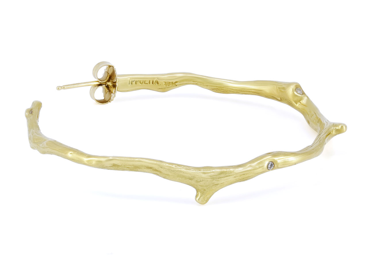 Hoop Earrings, with Diamonds, in 18K Gold, by Ippolita